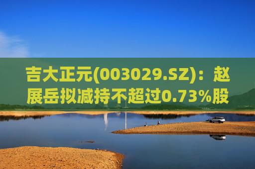 吉大正元(003029.SZ)：赵展岳拟减持不超过0.73%股份  第1张