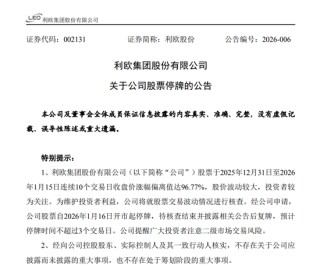 A股翻倍牛股利欧股份停牌核查