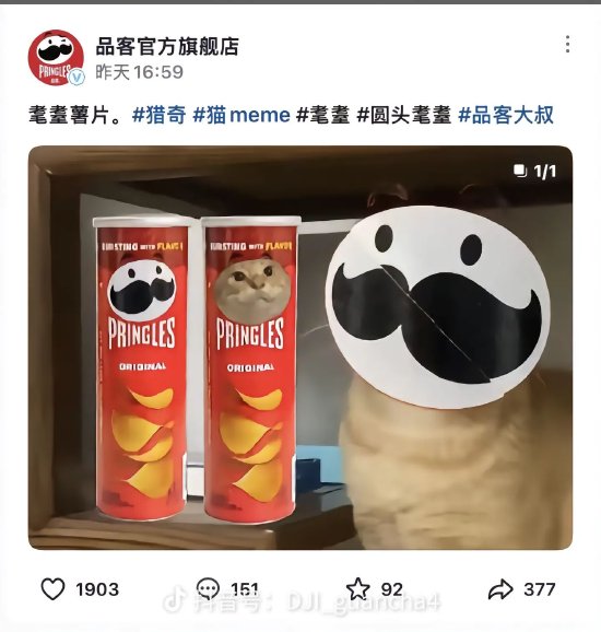 品客薯片视频被指玩虐猫梗，公司回应：不知这个梗，视频已删  第1张