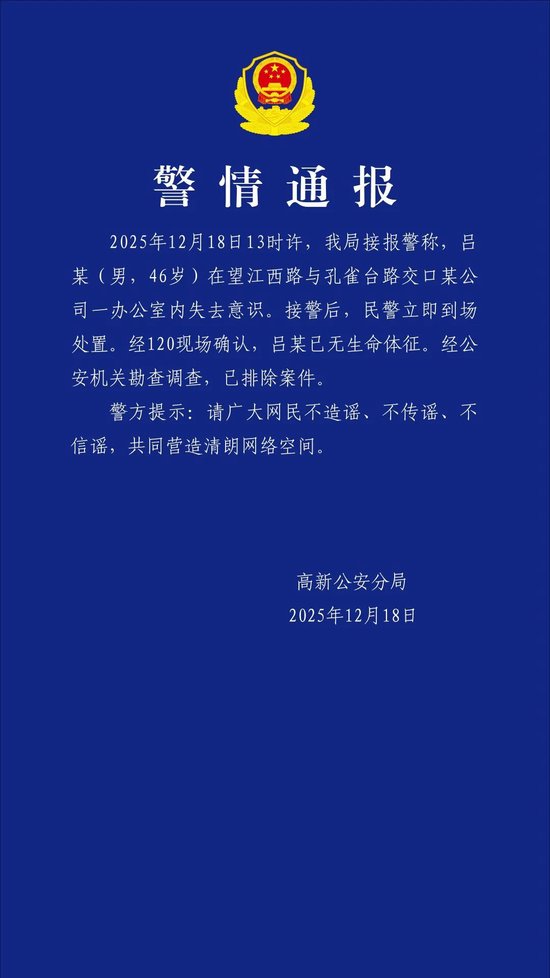 沉痛!500亿市值A股公司董事长不幸逝世!警方:已排除案件 第1张 沉痛!500亿市值A股公司董事长不幸逝世!警方:已排除案件 第1张